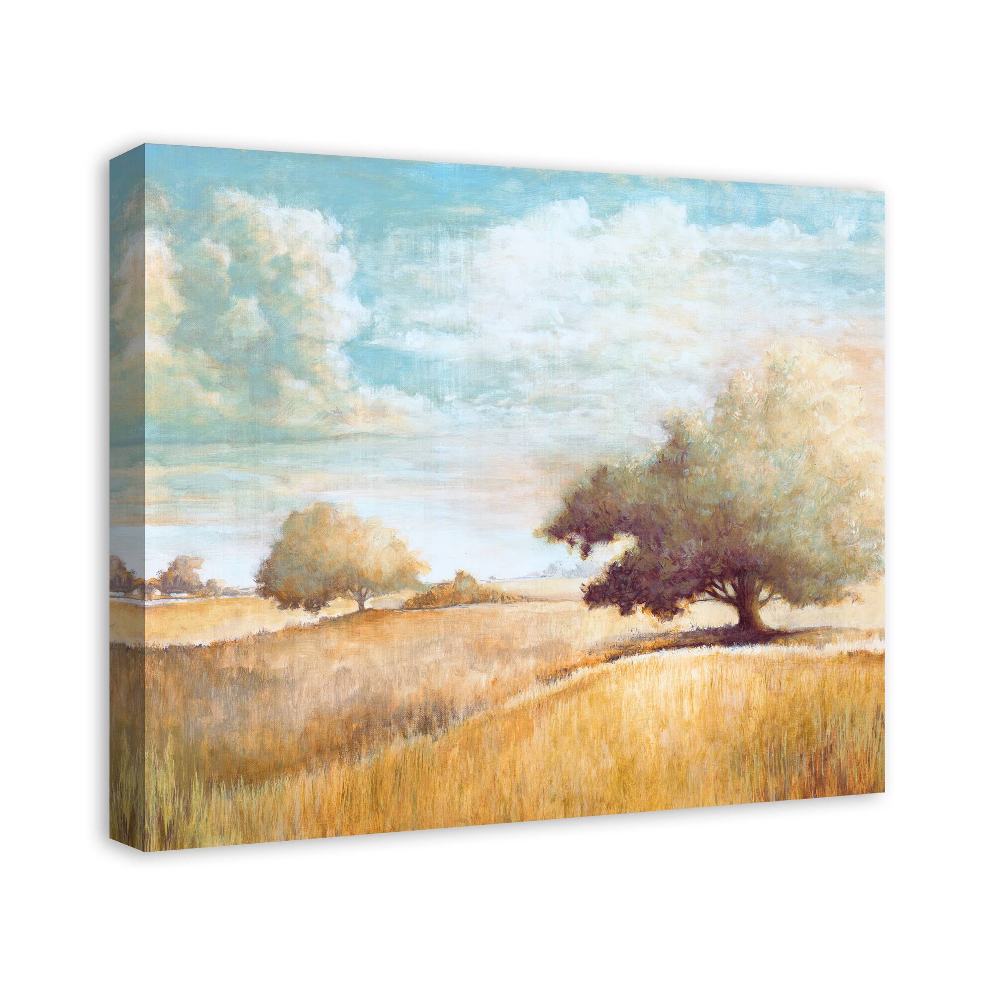 Painted Field And Trees 24" x 20" Canvas Wall Art
